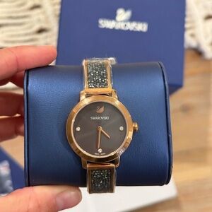 NEW Ladies' Swarovski Cosmic Rock Black Dial Rose Gold Tone Watch 5376068